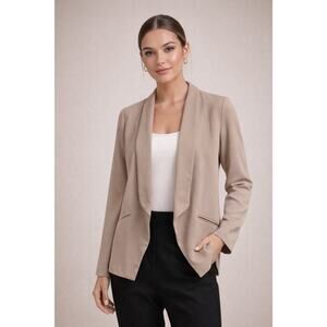 Lulus Blush Pink Open Front Draped Blazer Jacket Neutral Size M